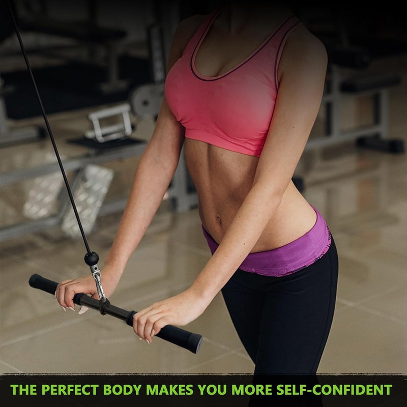 Howffite Double D Row Handle Cable Attachment for Weight Workout, Steel with Non-Slip Rubber Grip (Black) - Image 4